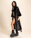 Women's Festival Kimono | Black & Metallic Gold Cheetah