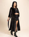Women's Festival Kimono | Black & Metallic Gold Cheetah