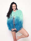 Women's Faux Fur Sea Alpaca Design Bomber Jacket