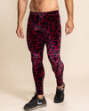 Men's Leggings Red | Burgundy Leopard