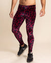 Men's Leggings Red | Burgundy Leopard