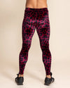 Men's Leggings Red | Burgundy Leopard