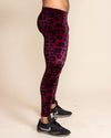 Men's Leggings Red | Burgundy Leopard