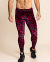 Men's Leggings Red | Burgundy Leopard