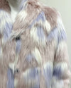 *One Of A Kind* Faux Fur Coat | Pink Grey Rabbit - Medium