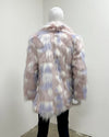*One Of A Kind* Faux Fur Coat | Pink Grey Rabbit - Medium