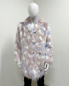 *One Of A Kind* Faux Fur Coat | Pink Grey Rabbit - Medium