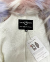 *One Of A Kind* Faux Fur Coat | Pink Grey Rabbit - Medium