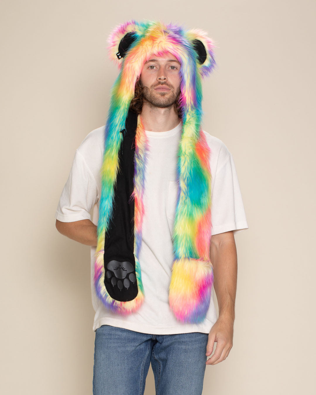 Rainbow Bear Collector Edition Faux Fur Hood | Men's