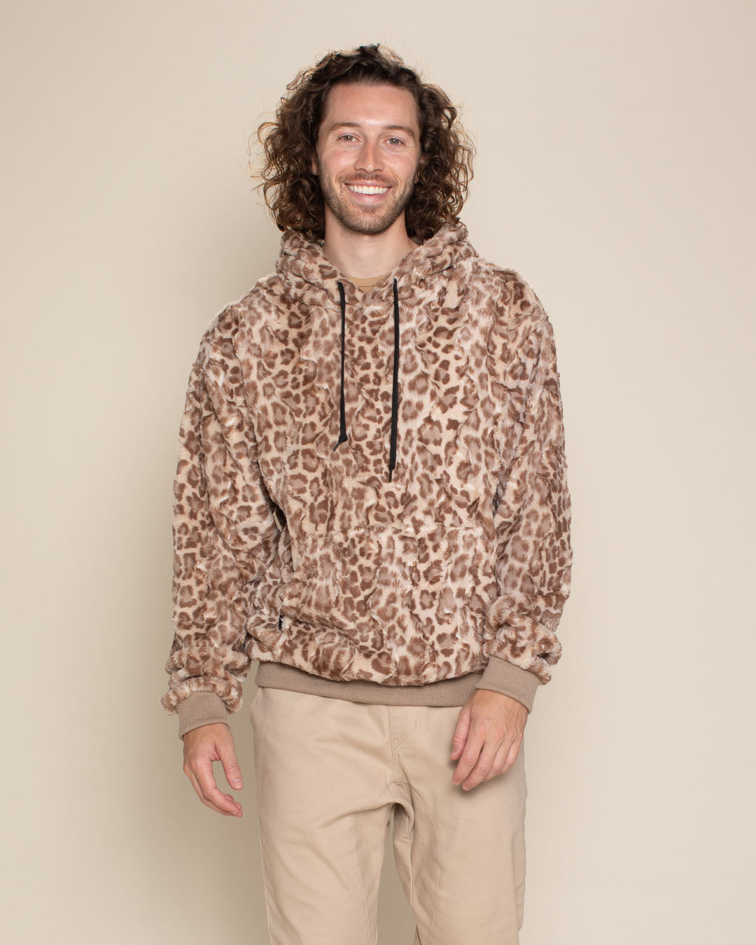 Strawberry Leopard Classic ULTRA SOFT Faux Fur Hoodie | Men's