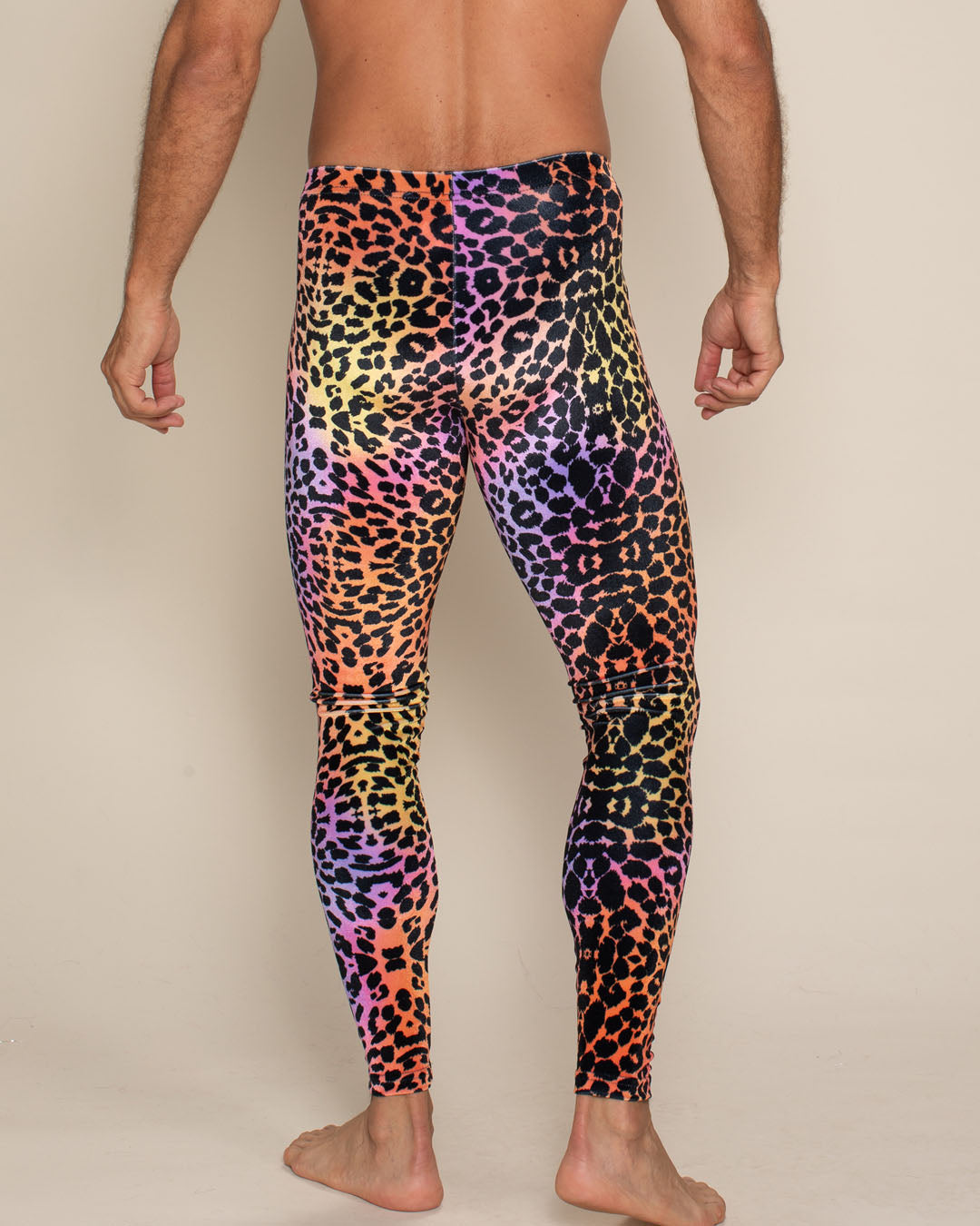 Sunset Leopard Velvet Leggings | Men's