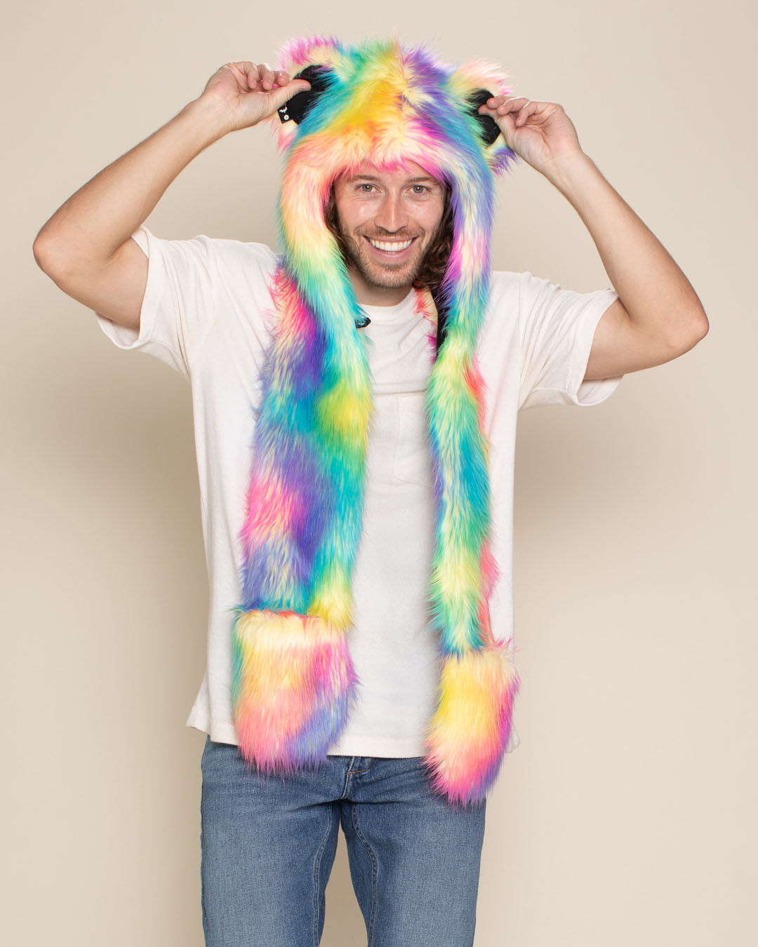 Rainbow Bear Collector Edition Faux Fur Hood | Men's