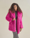 Classic Women's Pink Faux Fur Coat | Lipstick Wolf