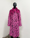*One of a Kind* Long Faux Fur Coat  | Pink Cheetah - Medium