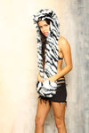 White Tiger Hooded Faux Fur