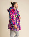 Classic Men's Blue & Pink Faux Fur Coat | Neon Disco Cat