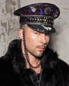 Men's Festival Hat - Captain Hat | Red Sequin Leopard