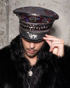 Men's Festival Hat - Captain Hat | Red Sequin Leopard