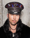 Men's Festival Hat - Captain Hat | Red Sequin Leopard