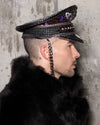 Men's Festival Hat - Captain Hat | Red Sequin Leopard