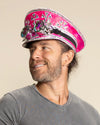Men's Festival Hat - Captain Hat | Sequin Pink Flamingo