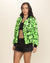 Neon Green Leopard Ultra Soft Faux Fur Bomber Jacket | Women's