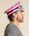 Men's Festival Hat - Captain Hat | Sequin Pink Flamingo