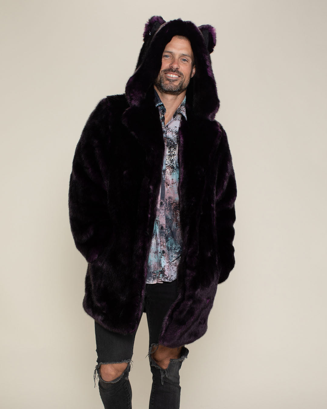 Midnight Wolf Luxe Classic Faux Fur Coat | Men&#39;s