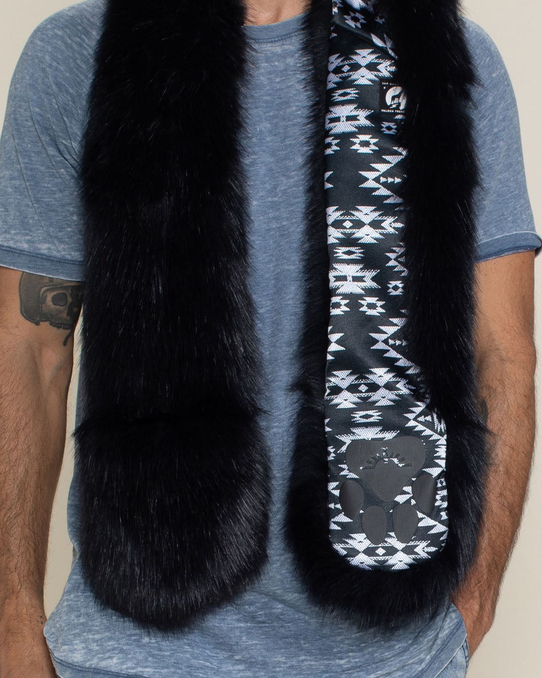 Santa Fe Black Wolf Luxe Collector Edition Faux Fur Hood | Men's