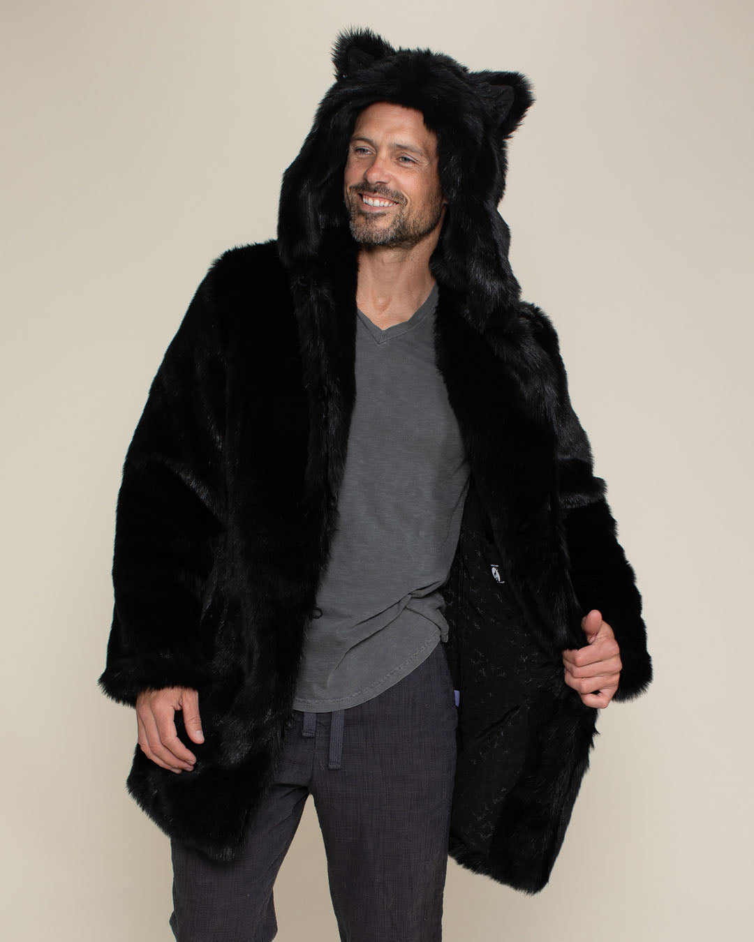 Black Panther Classic Faux Fur Coat | Men's