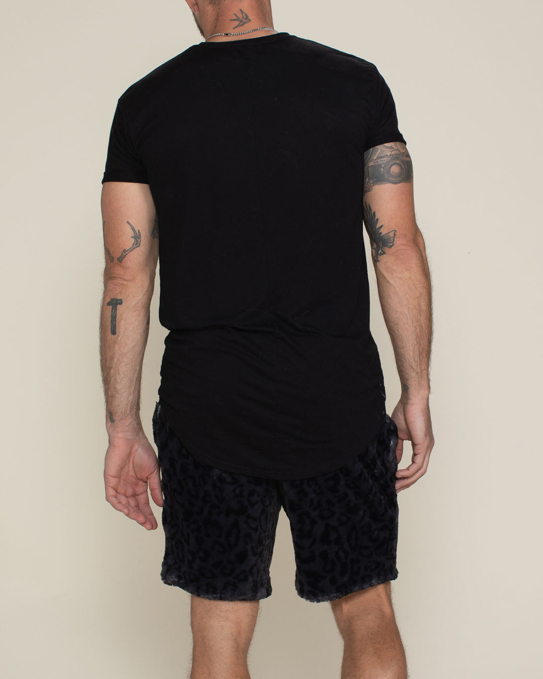 Slate Leopard Ultra Soft Faux Fur Sweat Shorts | Men's