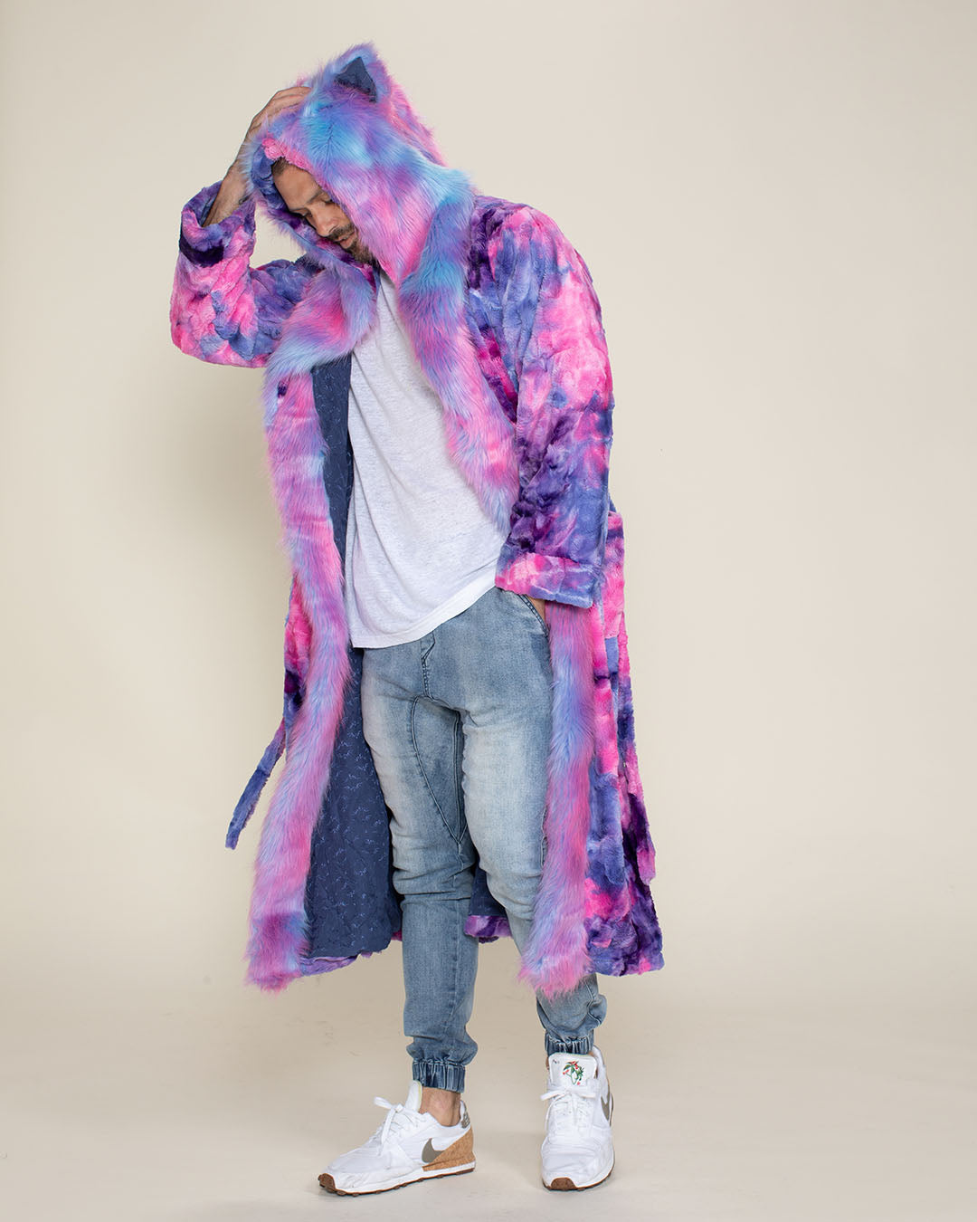Cotton Candy Cat Classic Faux Fur Style Robe | Men's