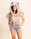 White Steppe Wolf Faux Fur Shawl | Women's