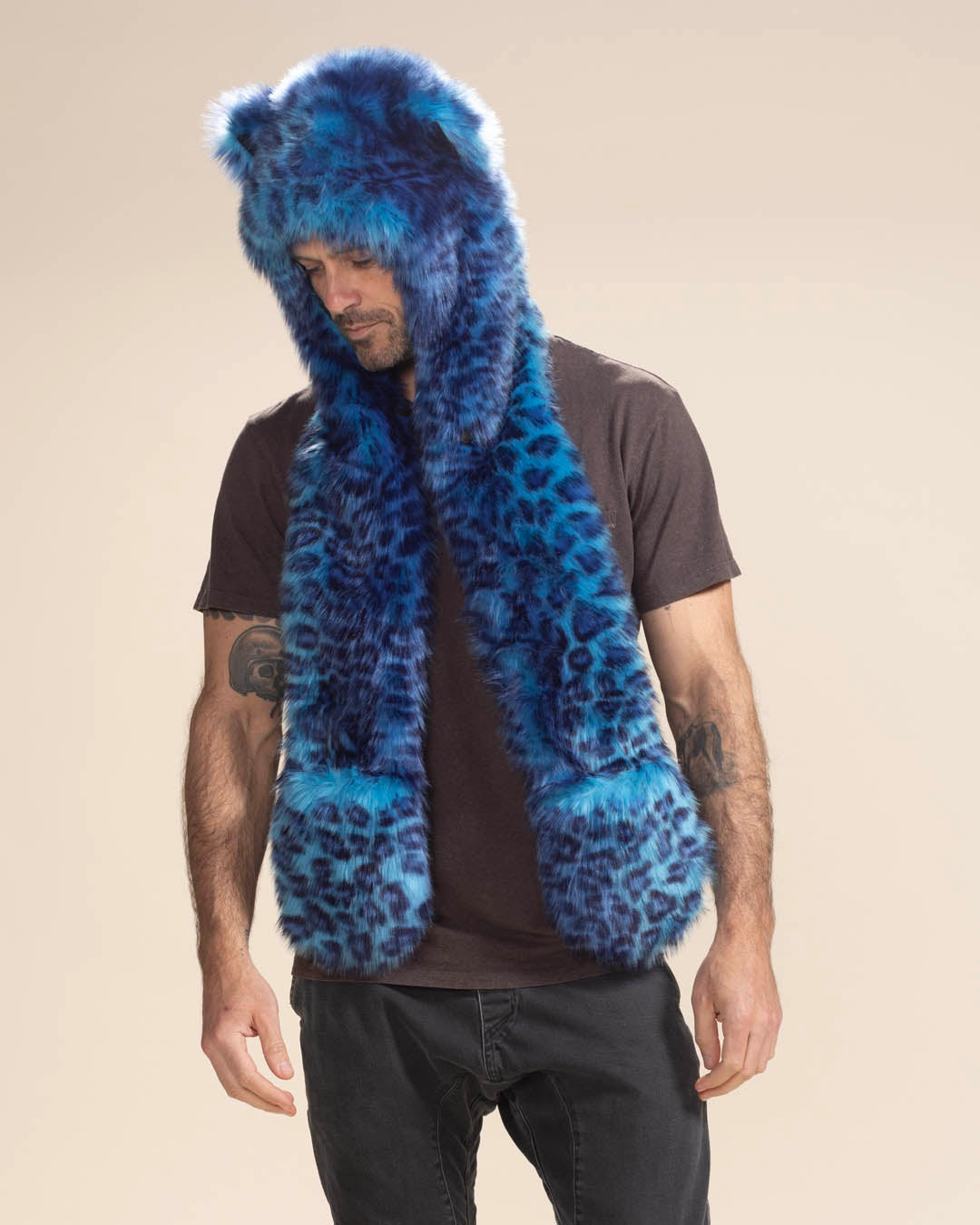 Electric Blue Lynx Collector Edition Faux Fur Hood | Men&#39;s