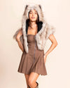 White Steppe Wolf Faux Fur Shawl | Women's