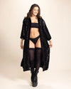 Women's Sequin Kimono | Black Snakeskin