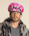 Men's Festival Hat - Captain Hat | Sequin Pink Flamingo