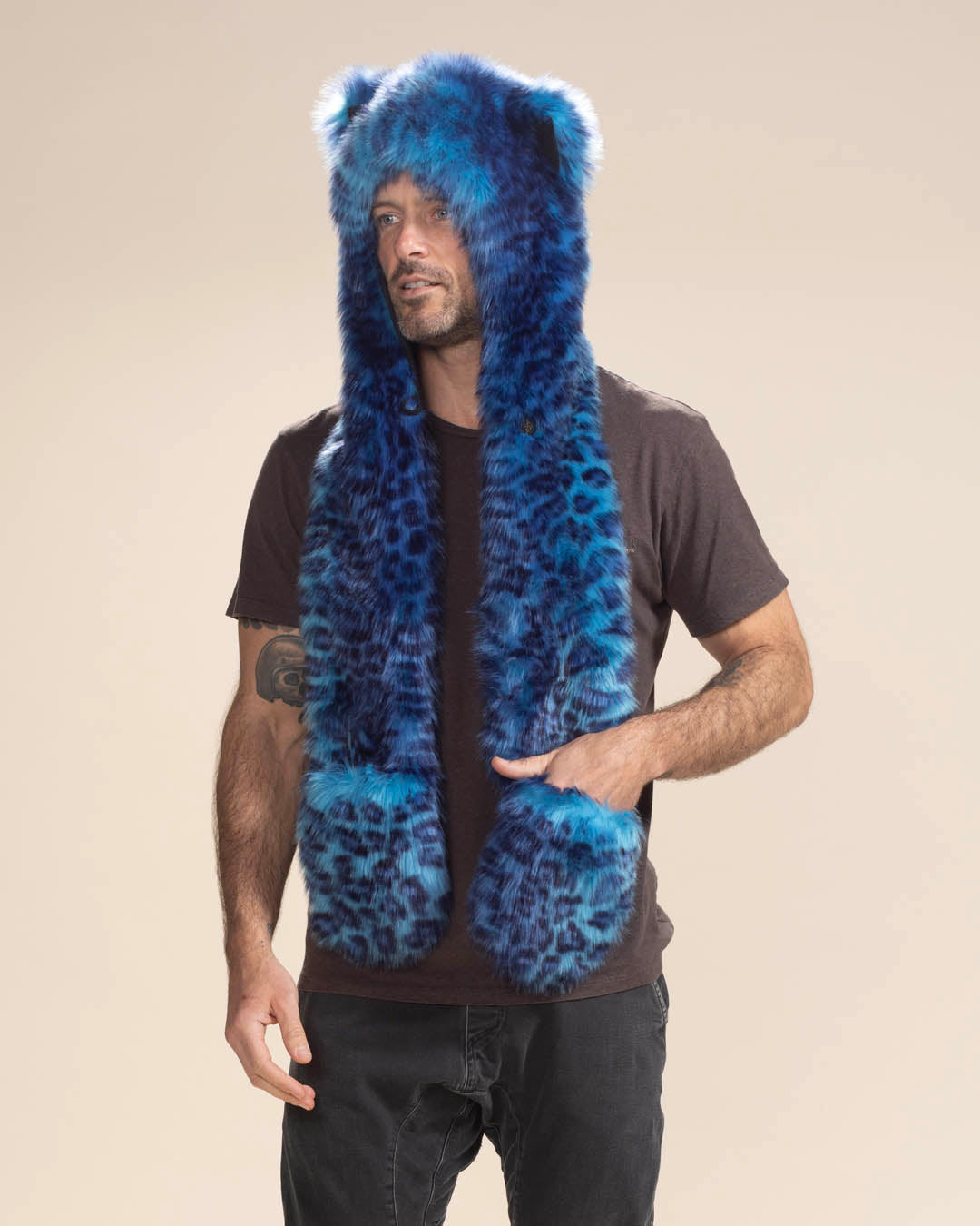Electric Blue Lynx Collector Edition Faux Fur Hood | Men's