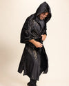 Men's Festival Kimono | Black & Metallic Gold Cheetah