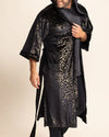 Men's Festival Kimono | Black & Metallic Gold Cheetah