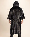 Men's Festival Kimono | Black & Metallic Gold Cheetah