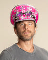 Men's Festival Hat - Captain Hat | Sequin Pink Flamingo