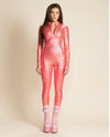 Neon Pink Full Bodysuit | Metallic Gold Leopard | Made-To-Order