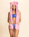 Pink Alley Cat Faux Fur Hood | Women's