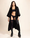 Women's Sequin Kimono | Black Snakeskin