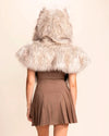 White Steppe Wolf Faux Fur Shawl | Women's