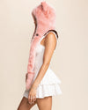 Pink Caribbean Wolf Faux Fur Hood | Women's