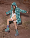 Classic Women's Faux Fur Coat | Aqua Cat