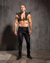 Men's Metallic Leggings | Black Snakeskin