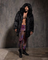 Hooded Men's Faux Fur Coat | Black Wolf